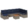 vidaXL Set Divano da Giardino 9 pz Grigio polyrattan