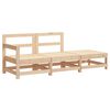 vidaXL Set Divani da Giardino 3 pz con Cuscini in Legno Massello