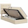 vidaXL Letto con contenitore e materasso Crema 100 x 200 cm Tessuto