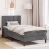 vidaXL Struttura letto con materasso Grigio scuro 90 x 190 cm Velluto