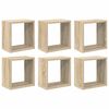 vidaXL Mensole Parete a Cubo 6 pz Rovere Sonoma 26x15x26 cm