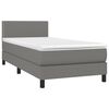 vidaXL Letto a Molle Materasso e LED Grigio Scuro 80x200 cm in Tessuto