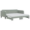 vidaXL Divano Letto Estraibile Materassi Grigio Chiaro 90x190 Velluto