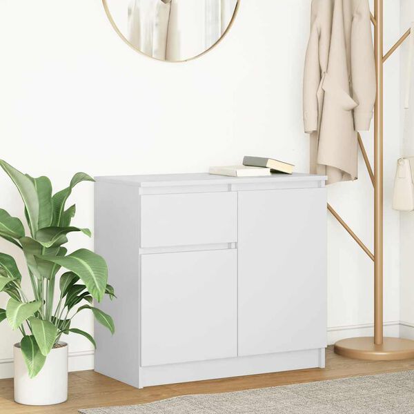 vidaXL Credenza con Cassetto Bianco 71x35x65 cm in Legno Multistrato