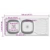 vidaXL Lavello da Cucina Doppia Vasca Argento 1200x600x155 mm Acciaio