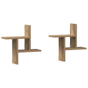 vidaXL Mensole Parete 2pz Rovere Artigianale 38x12x38 cm in Truciolato