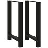 vidaXL Gambe per tavolo da bar nere 2 pz 60x(90-91) cm in acciaio