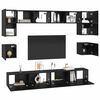 vidaXL Set mobile TV 8 pcs Rovere Nero Legno multistrato