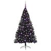 vidaXL Albero di Natale artificiale con luci integrate Nero 180 cm PVC