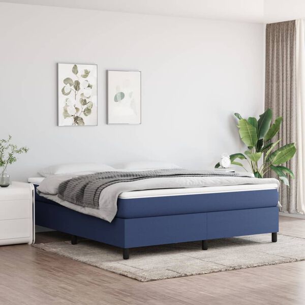 vidaXL Struttura Letto a Rete a Molle Blu 180x200 cm in Tessuto