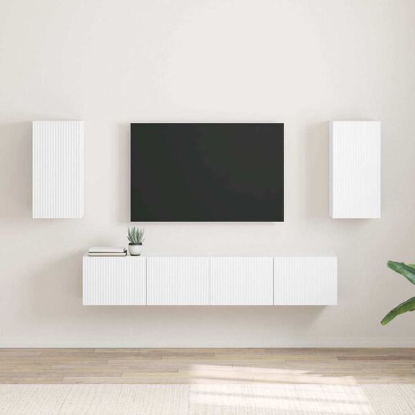 vidaXL Mobile TV da parete 2 pcs Bianco 30 x 31 x 60 cm