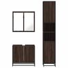 vidaXL Set Mobili da Bagno 3 pz Rovere Marrone in Legno Multistrato