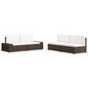 vidaXL Set Divani da Giardino 4 pz in Polyrattan Marrone