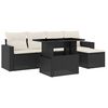 vidaXL Set Divano da Giardino 6 pz con Cuscini Nero in Polyrattan