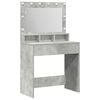 vidaXL Tavolo da Trucco Grigio cemento 78,5 x 41 x 135 cm