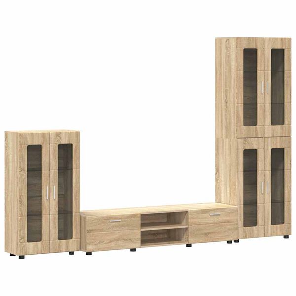 vidaXL Set mobile TV con porta FLORIN Rovere Sonoma Legno multistrato
