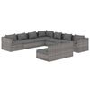 vidaXL Set Divani da Giardino 9 pz con Cuscini in Polyrattan Grigio