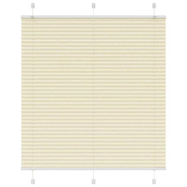 vidaXL Tenda Plissettata Crema 115x100 cm Larghezza Tessuto 114,4 cm