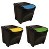 vidaXL Cestini per Rifiuti Impilabili 3 pz Antracite 75 L