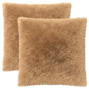 vidaXL Cuscino con cuscino HEERLEN 2 pz Tortora Fleece PV