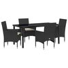 vidaXL Set da Pranzo per Giardino 5 pz Nero polyrattan
