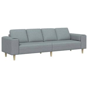 vidaXL Divano per Soggiorno Grigio chiaro 250 x 77 x 76 cm Poliestere