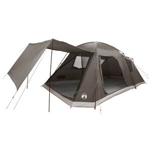 vidaXL Tenda Capanna Marrone grigio 12-Persone Poliestere e Acciaio