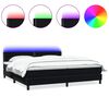 vidaXL Letto a Molle con Materasso e LED Nero 200x220 cm in Velluto