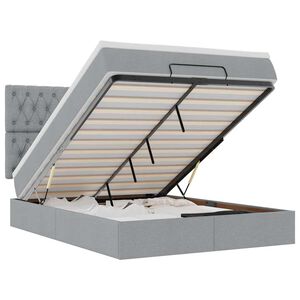 vidaXL Struttura Letto Pouf con Materasso 140x200 cm in Tessuto