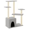 vidaXL Albero per Gatti con Tiragraffi in Sisal Grigio Chiaro 107,5 cm
