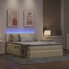 vidaXL Letto con contenitore e LED con led Crema 140 x 200 cm Tessuto