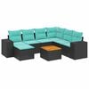 vidaXL Set Divani da Giardino 8 pz con Cuscini Nero in Polyrattan