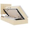 vidaXL Letto con contenitore e materasso Crema 90 x 200 cm Tessuto