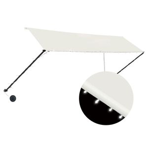 vidaXL Tenda da Sole Retrattile con LED 350x150 cm Crema