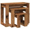 vidaXL Nido di Tavoli 3 pz Legno Antico in Legno Multistrato