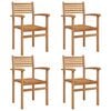 vidaXL Sedia 4 pz Marrone Legno di teak solido