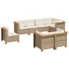 vidaXL Set Divano da Giardino 8 pz con Cuscini Beige in Polyrattan