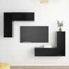 vidaXL Set di Mobili Porta TV 4 pz Nero in Legno Multistrato