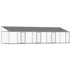vidaXL Gabbia Cani con Tetto e Porte Grigia 8x2x2 m in Acciaio Zincato