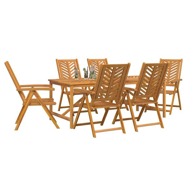 vidaXL Set da Pranzo per Giardino 7 pcs Marrone