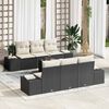 vidaXL Set Divano da Giardino con cuscino 7 pcs Nero polyrattan
