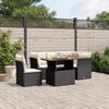 vidaXL Set Divani da Giardino 5 pz con Cuscini in Polyrattan Nero