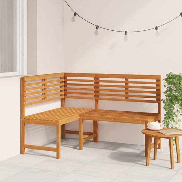 vidaXL Panca da Giardino ad Angolo 140 cm Legno Massello Acacia