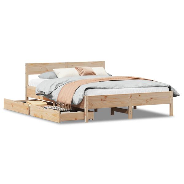 vidaXL Letto senza Materasso 140x200 cm in Legno Massello di Pino