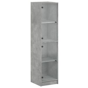 vidaXL Credenza con Ante in Vetro Grigio Cemento 35x37x142 cm