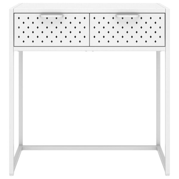 vidaXL Tavolo Consolle Bianco 72x35x75 cm in Acciaio