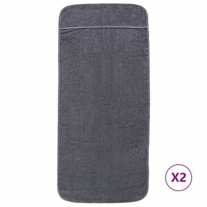 vidaXL Asciugamani da Spiaggia 2pz Antracite 75x200 cm Tessuto 400 GSM