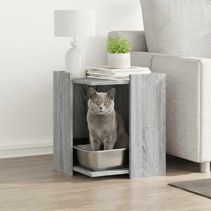 vidaXL Recinto Lettiera Gatti Grigio Sonoma 60x40x40 cm in Truciolato
