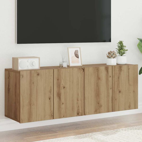 vidaXL Mobili TV a Parete 2pz Rovere Artigianale 60x30x41 cm
