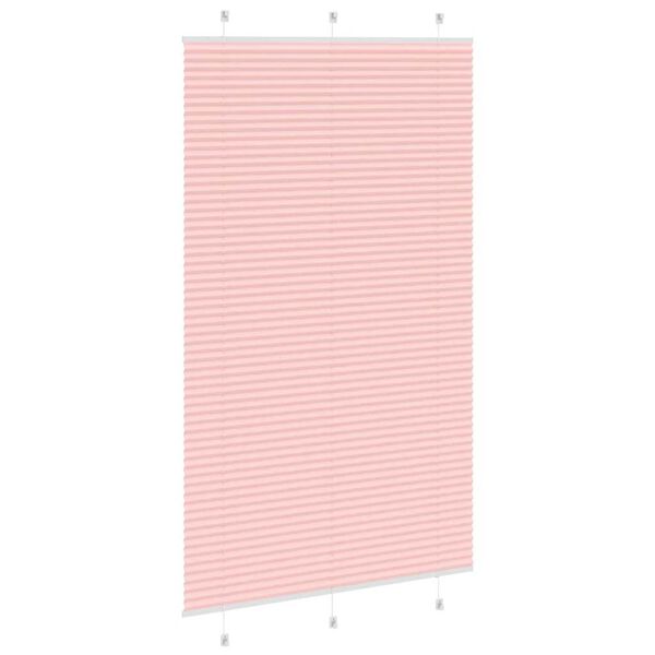 vidaXL Tenda Plissettata Rosa 115x200 cm Larghezza Tessuto 114,4 cm